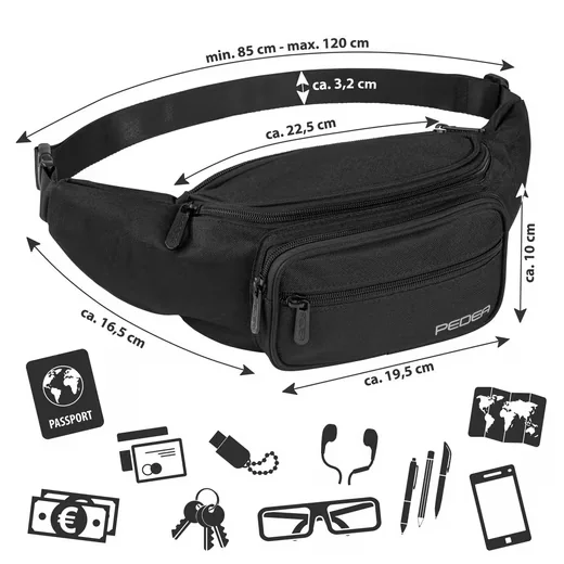 PEDEA Bauchtasche Gürteltasche wasserabweisend flexibel