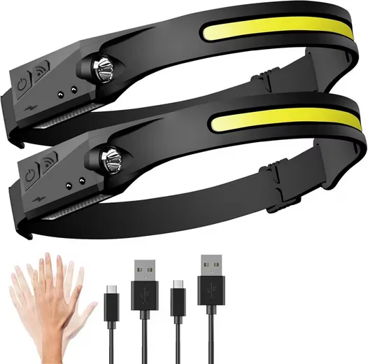 ATHLIX LED Stirnlampe mit Sensor aufladbar 5 Modi Akku Taschenlampe