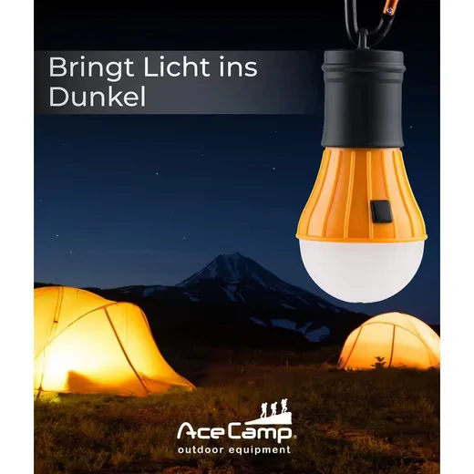 ACECAMP LED Zeltlampe Hängeleuchte 6 LEDs Orange Camping Outdoor