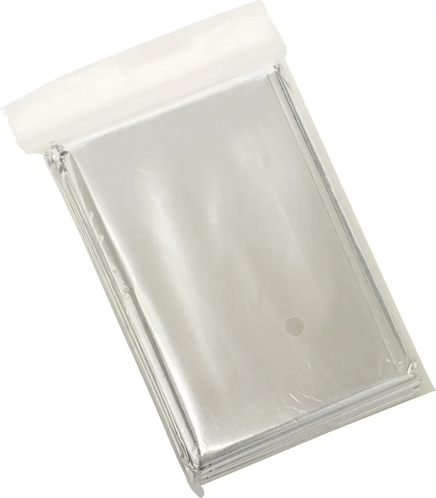 Tops Rettungsdecke 210 x 130 cm silber Notfalldecke Rettungsfolie