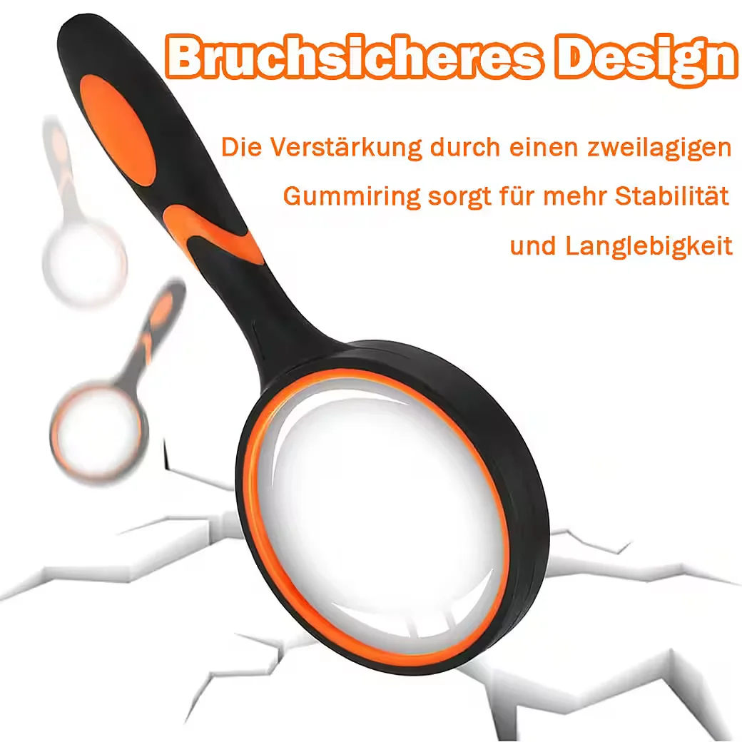 AFKSMILE Handlupe 2er Set 10-fach 80 mm Echtglas Leselupe