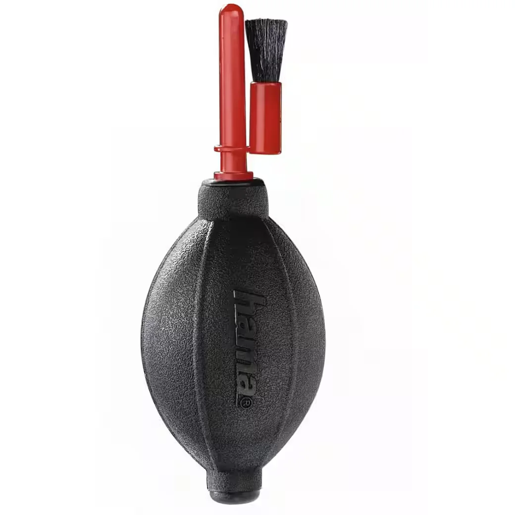 Hama Dust Ex Brush 55 Reinigungspinsel mit Blasebalg rot für Kamera