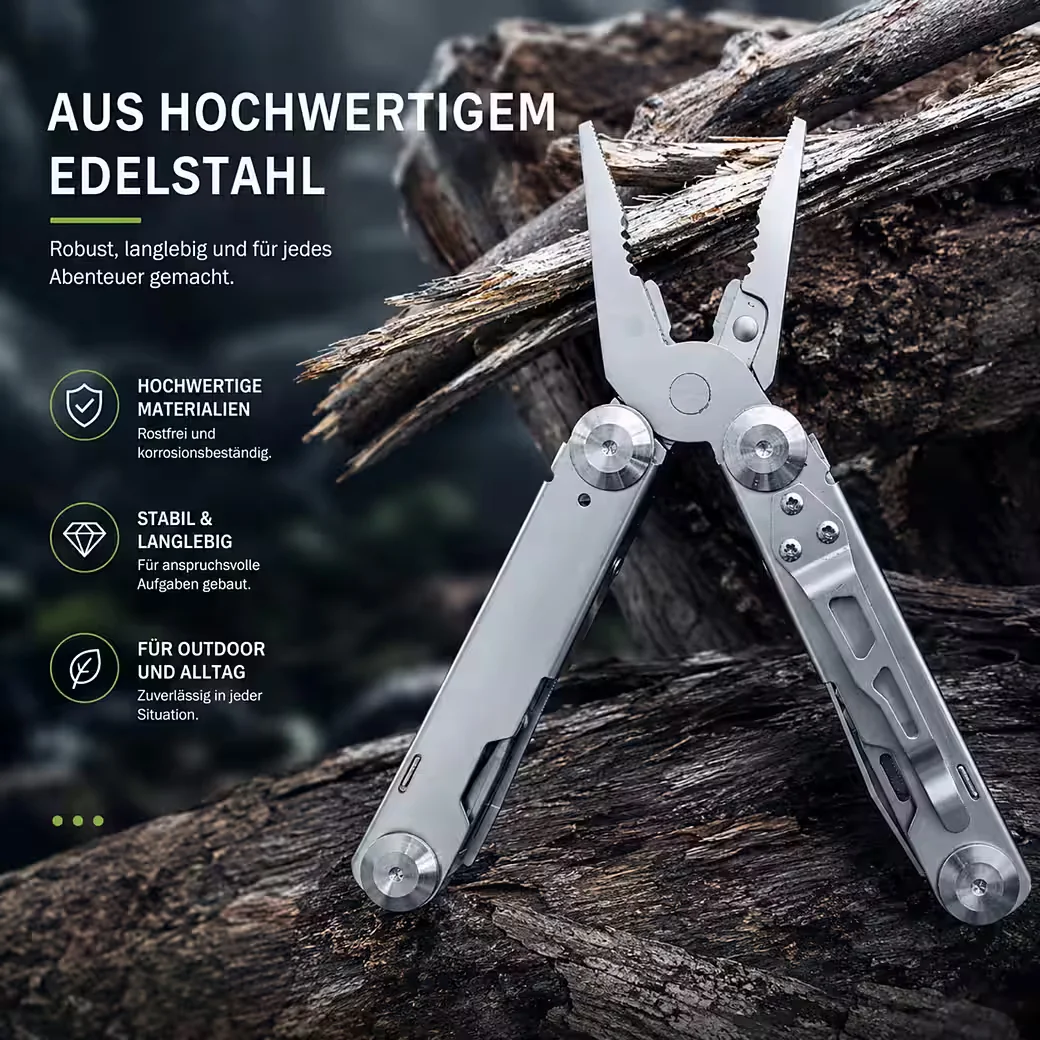 JUMPEAK Multitool mit Messer und Kombizange Taschenmesser Outdoor