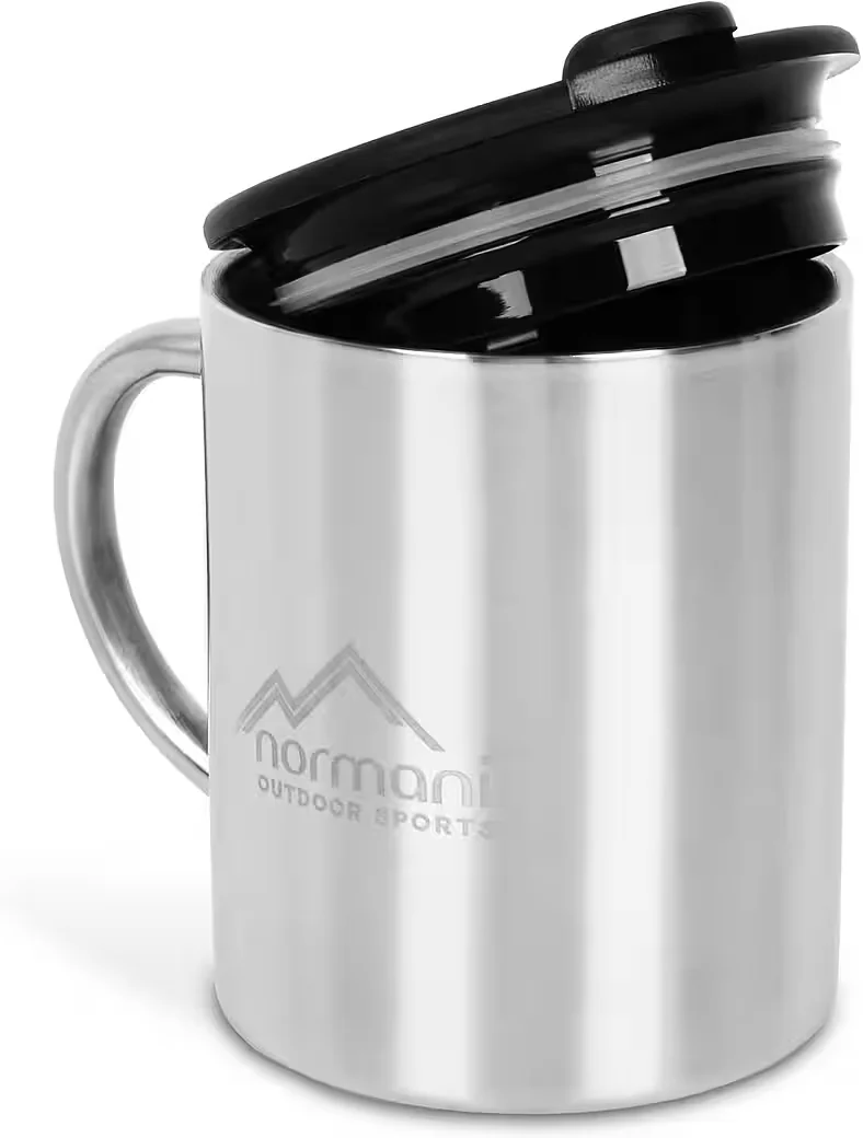 NORMANI Doppelwandiger Thermobecher mit Trinkdeckel Kaffee To Go