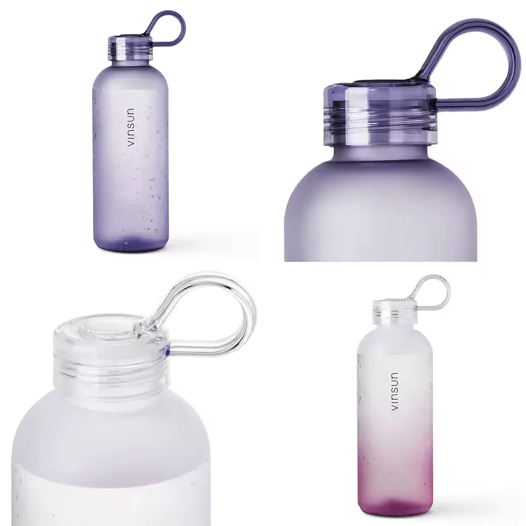 VINSUN Trinkflasche 650 ml Tritan auslaufsicher für Kohlensäure