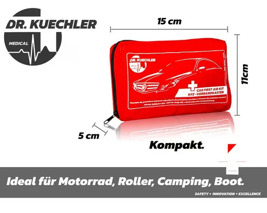 DR KUECHLER MEDICAL KFZ Verbandskasten für Motorrad, Quad, Vespa