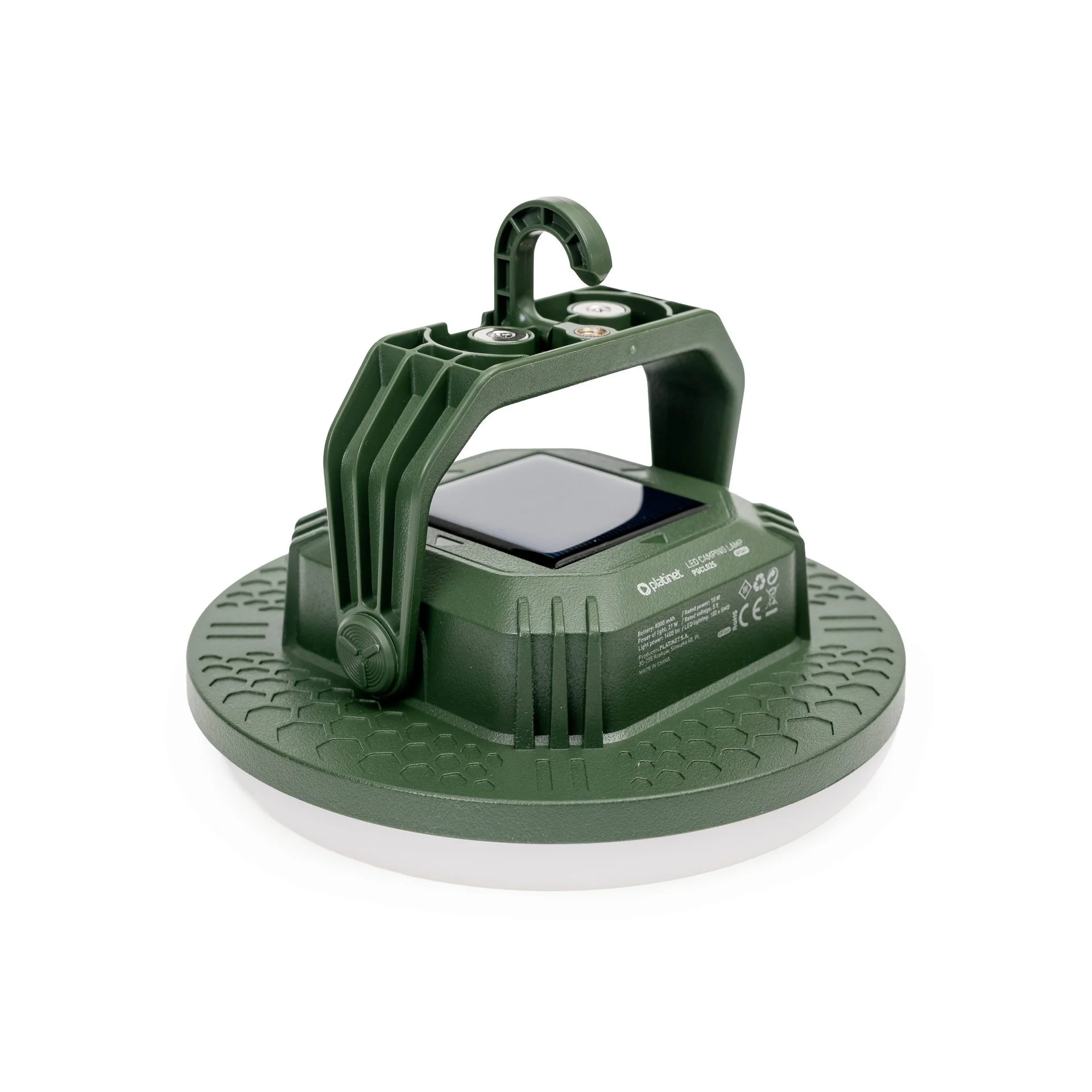 PLATINET Solar LED Campinglaterne, robuste Lampe mit 3 Modi