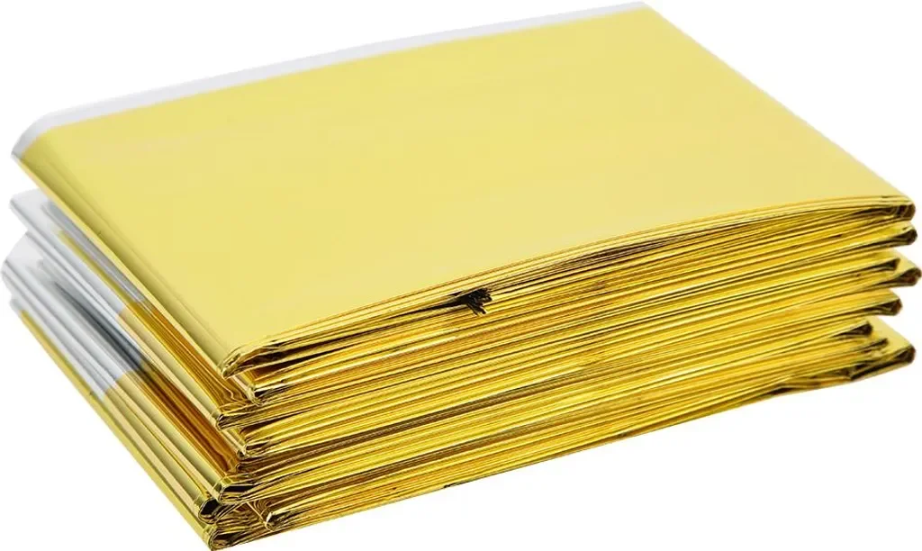 Gistuch Rettungsdecken 5 Stück reflektierend gold für Notfall Camping