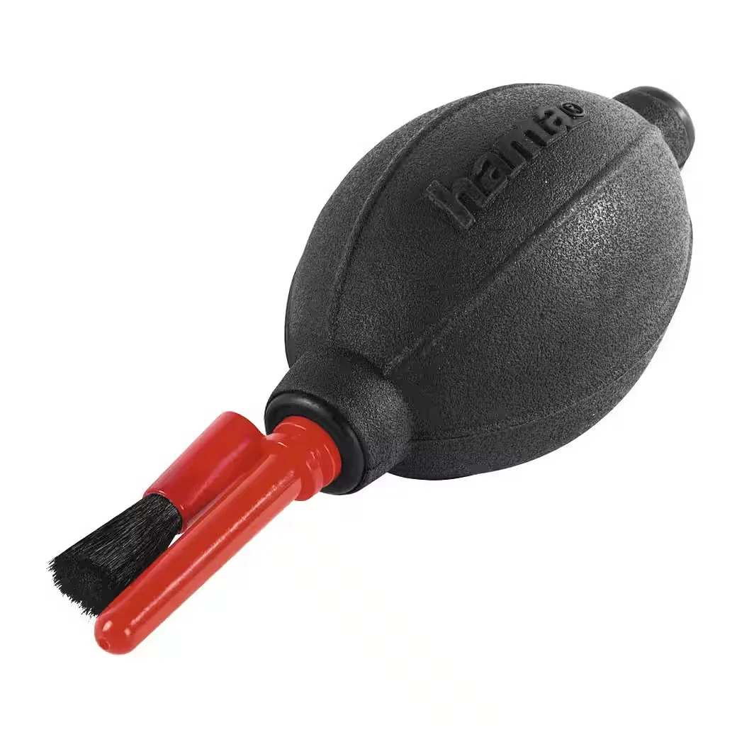 Hama Dust Ex Brush 55 Reinigungspinsel mit Blasebalg rot für Kamera