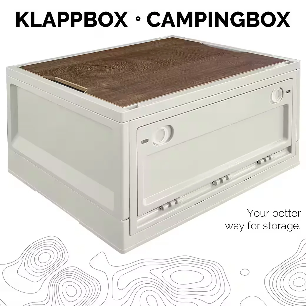 TRUCKY Faltbox 35 L Klappbox faltbar Camping 47x35x24 cm Beige