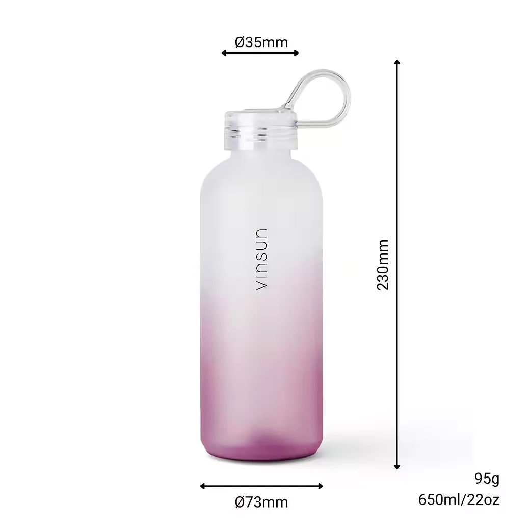 VINSUN Trinkflasche 650 ml Tritan auslaufsicher für Kohlensäure