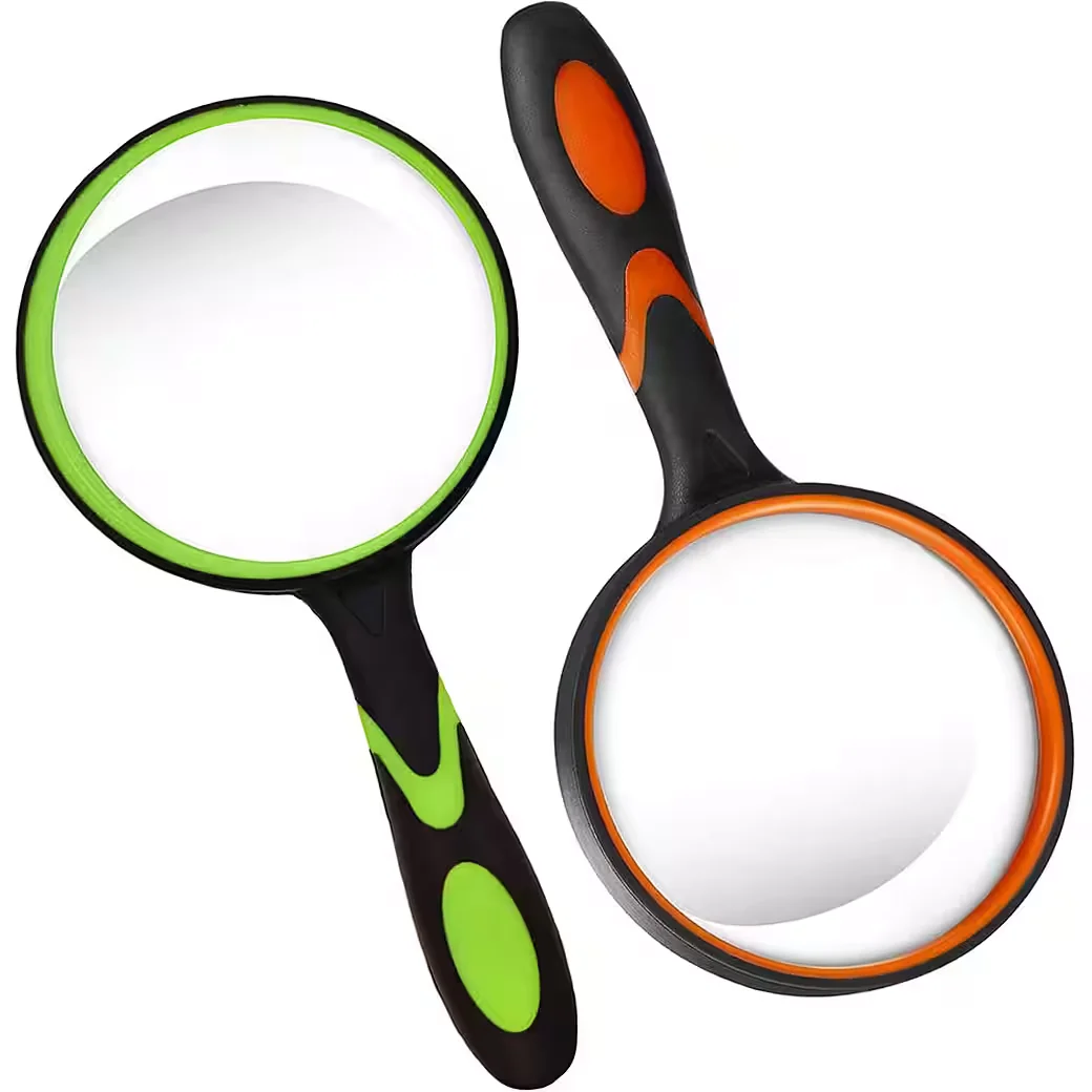 AFKSMILE Handlupe 2er Set 10-fach 80 mm Echtglas Leselupe