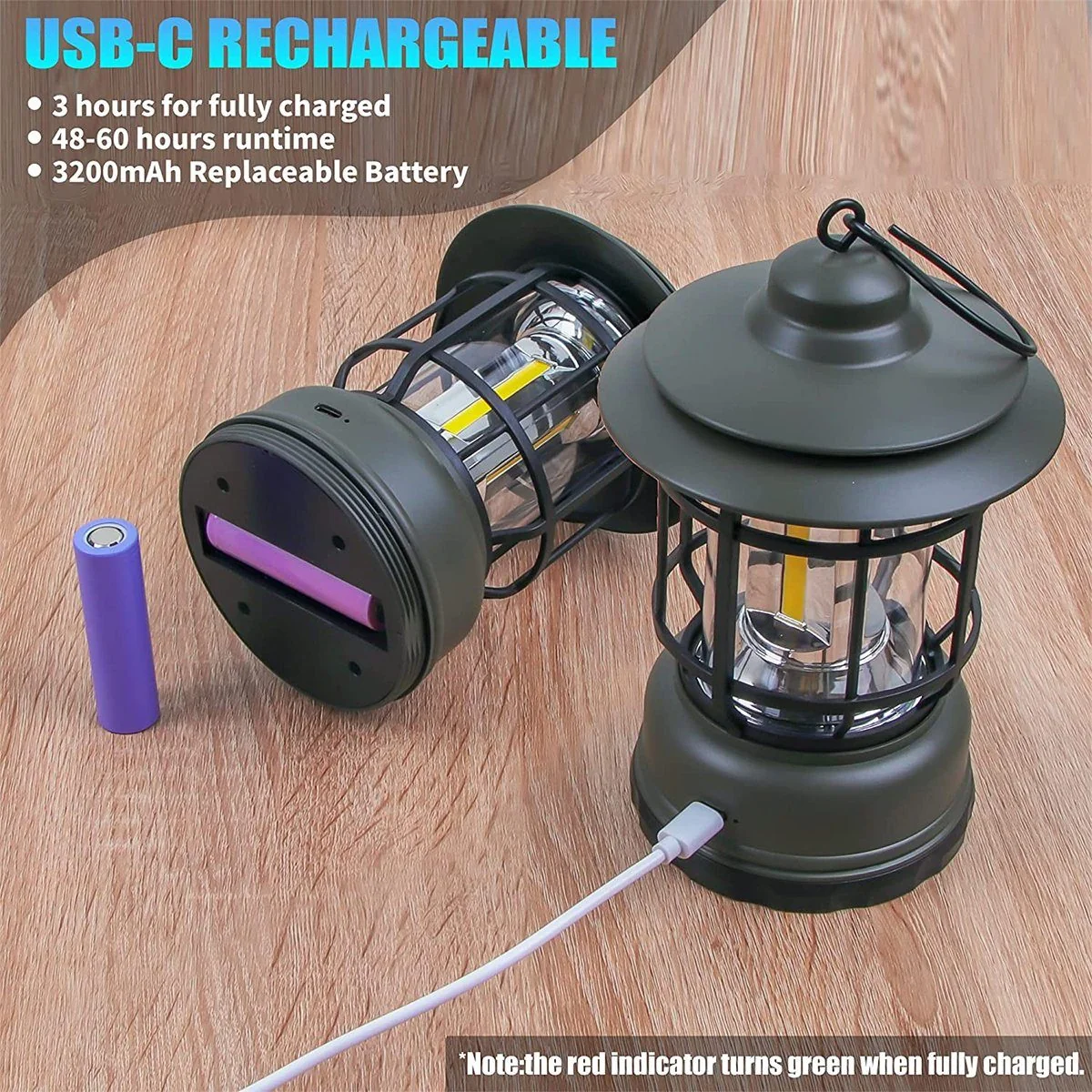 AUTOLOCK LED Campinglampe mit Haken Gartenleuchte Campinglaterne