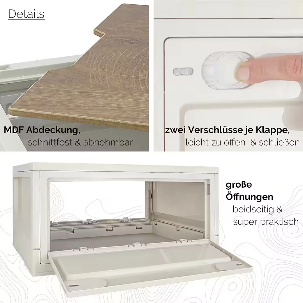 TRUCKY Faltbox 35 L Klappbox faltbar Camping 47x35x24 cm Beige