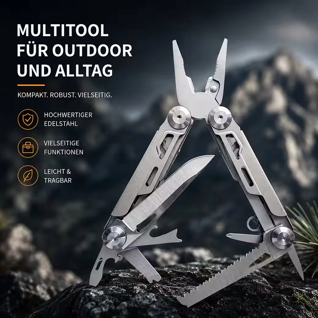 JUMPEAK Multitool mit Messer und Kombizange Taschenmesser Outdoor