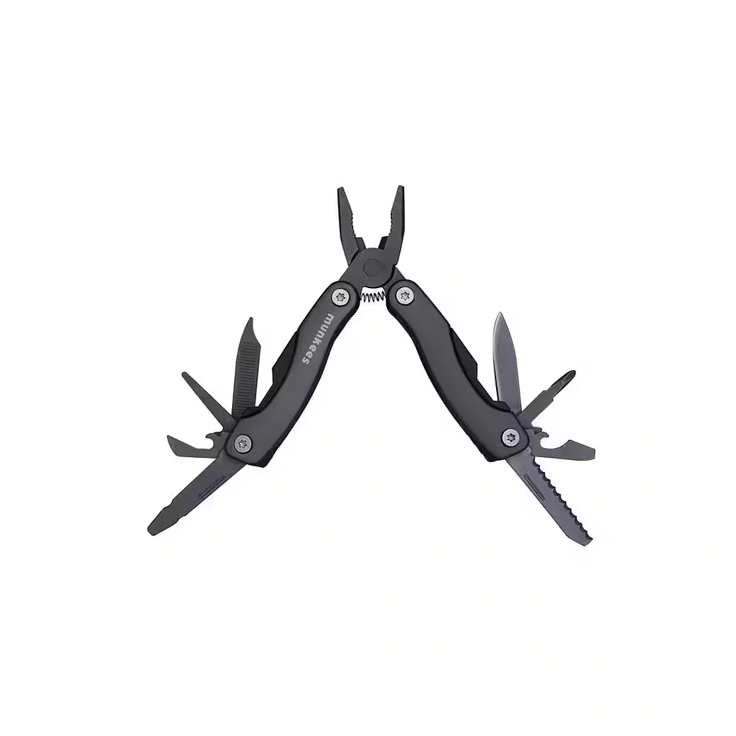 MUNKEES Multitool aus Edelstahl Grau für Alltag Outdoor Reise
