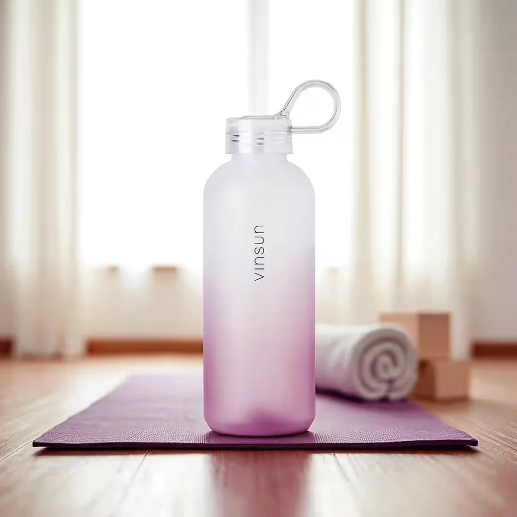 VINSUN Trinkflasche 650 ml Tritan auslaufsicher für Kohlensäure