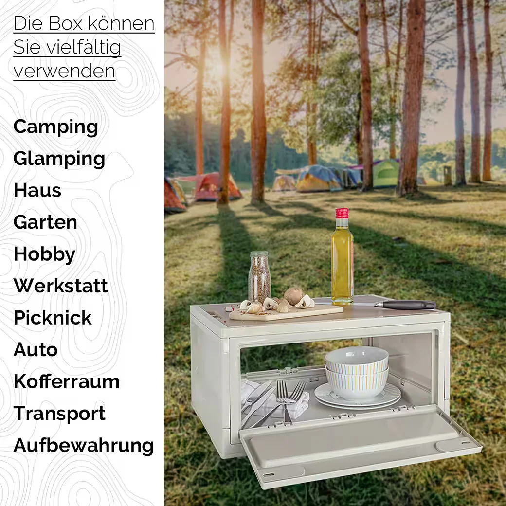 TRUCKY Faltbox 35 L Klappbox faltbar Camping 47x35x24 cm Beige