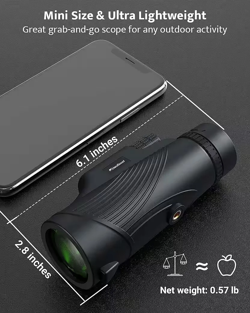 USOGOOD 10x42 Monokular Fernglas mit BAK4 Prisma Dual Fokus