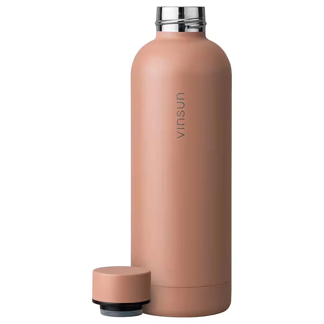 VINSUN Edelstahl Isolierflasche 500 ml BPA frei für Kohlensäure