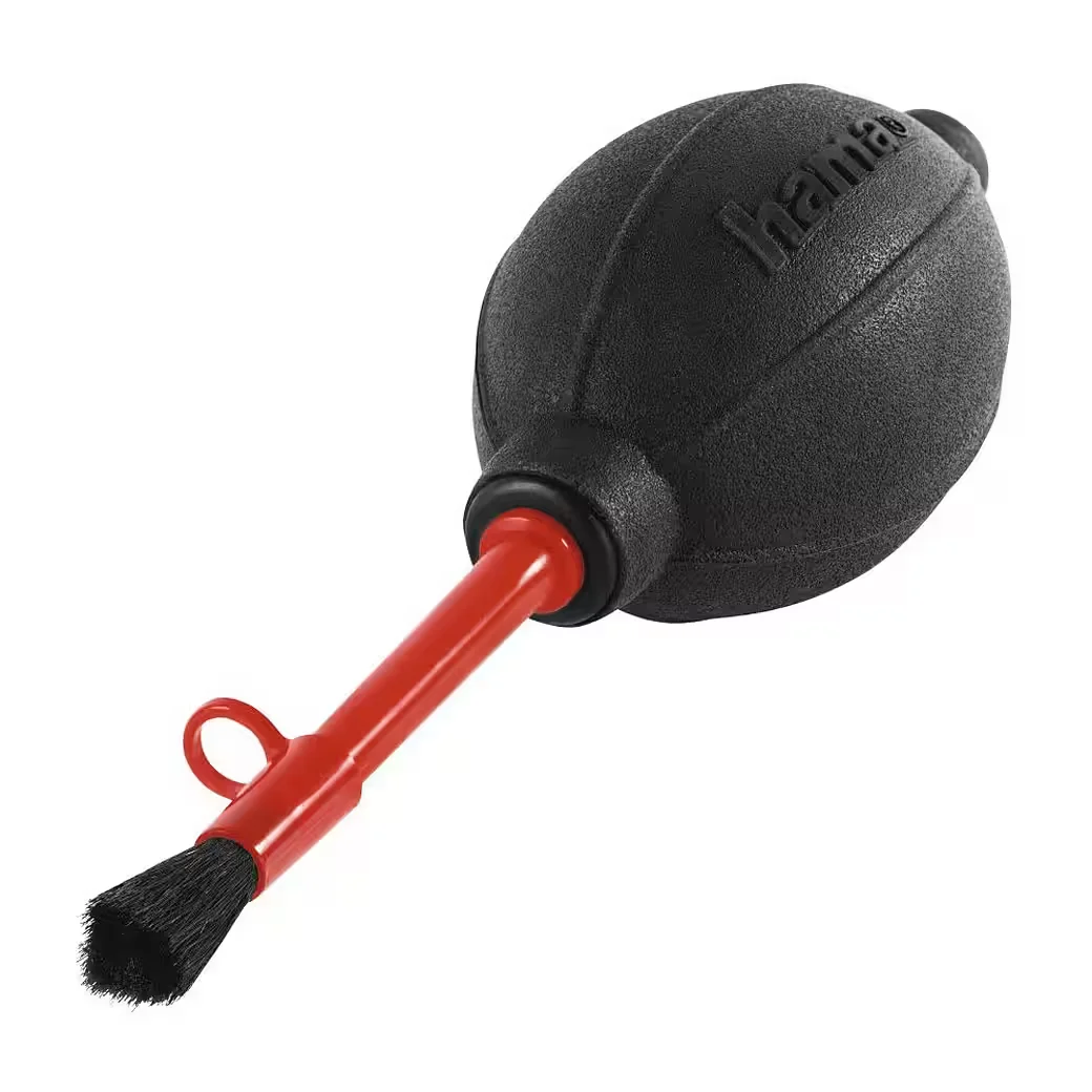 Hama Dust Ex Brush 55 Reinigungspinsel mit Blasebalg rot für Kamera