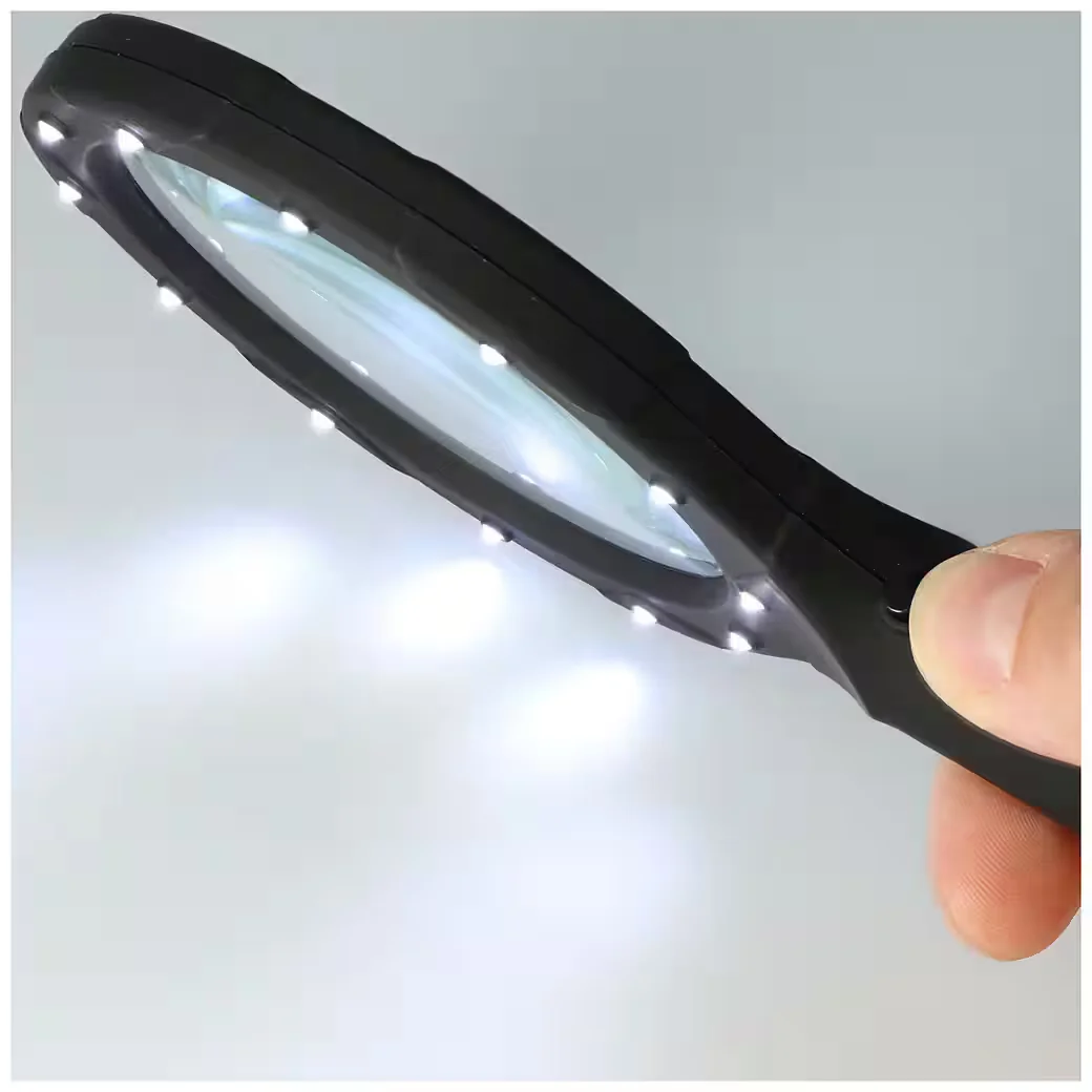 VELAMP Lupenlampe LED mit 3-fach Vergrößerung, 12 LEDs, IN287
