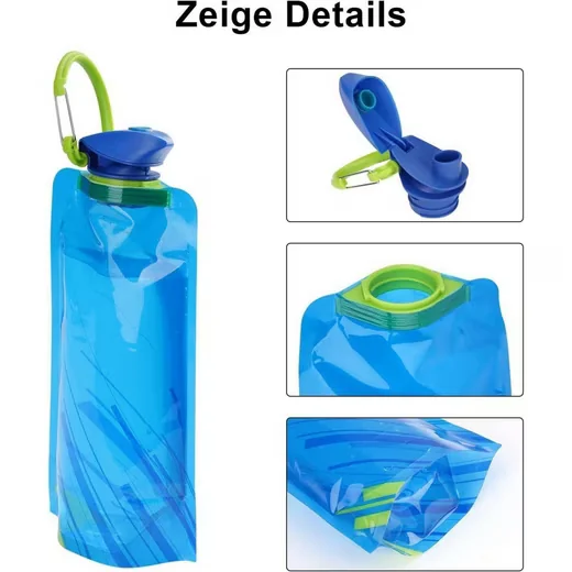 LUXUSKOLLEKTION Faltbare Trinkflaschen 2er Set, wiederverwendbar